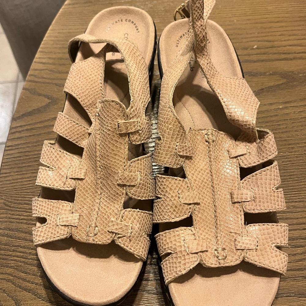 Clarks Beige Strappy Sandals